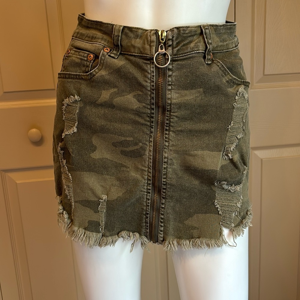 CAMO jean miniskirt